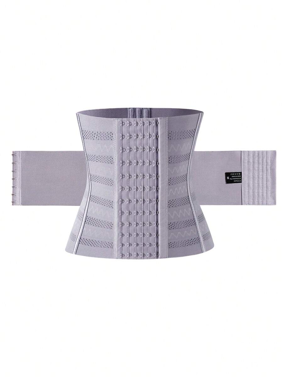 Black adjustable waist cincher shapewear for women made of high stretch knitted fabric for tummy and waist control.