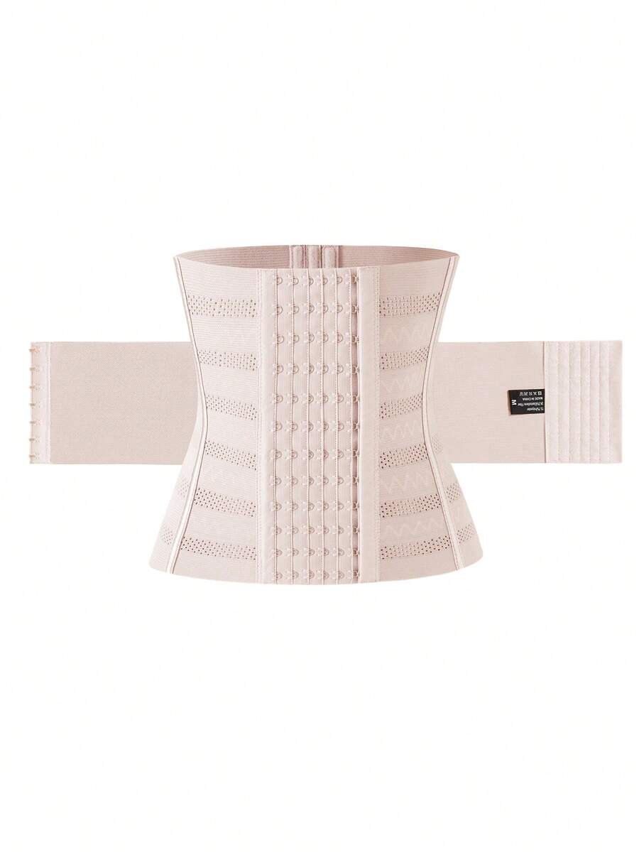 Black adjustable waist cincher shapewear for women made of high stretch knitted fabric for tummy and waist control.