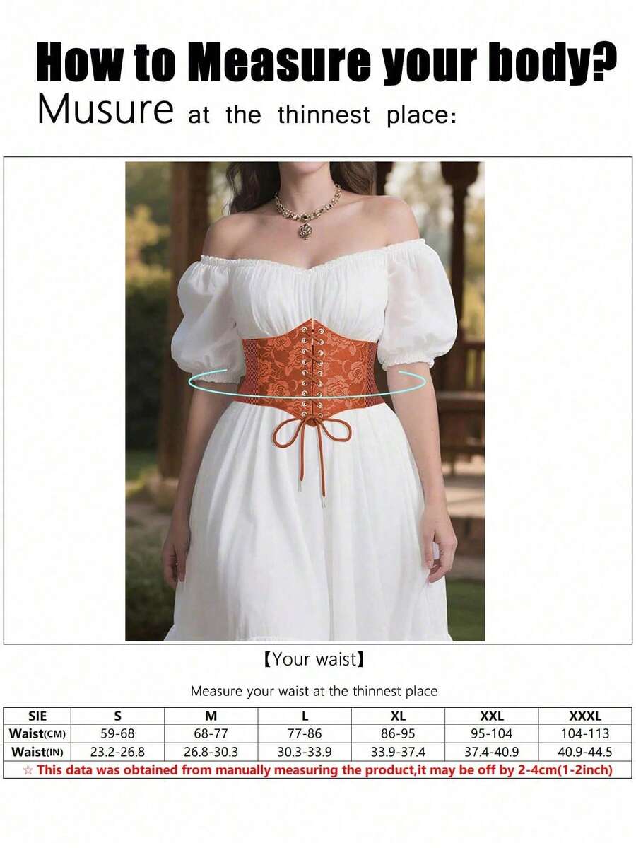 Black lace-up waist cincher with grommet eyelets, baroque pattern, medium stretch, and wide belt design for women.