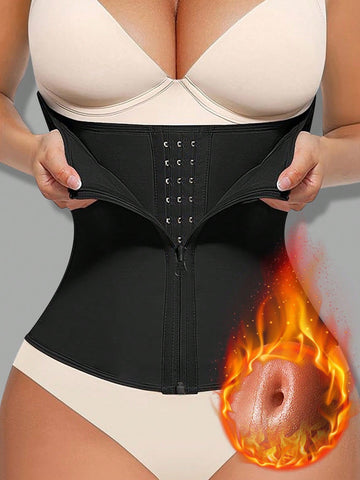 Black neoprene women's sports waist belt for fitness training and abdominal support
