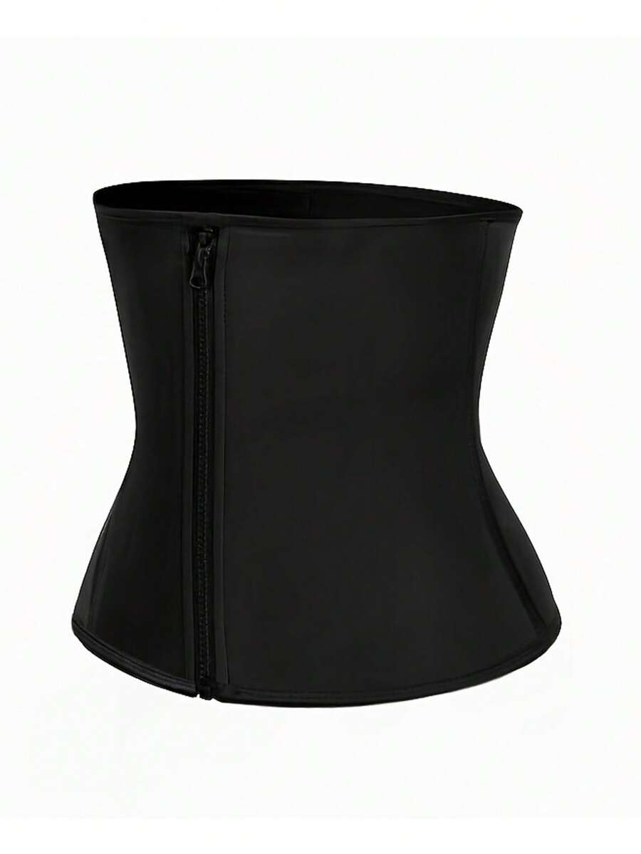 Black neoprene women's sports waist belt for fitness training and abdominal support