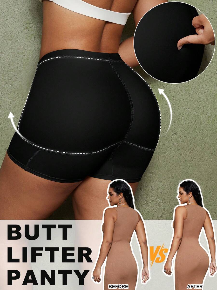 Women's waist cincher shapewear bottom featuring tummy control and padded hips.