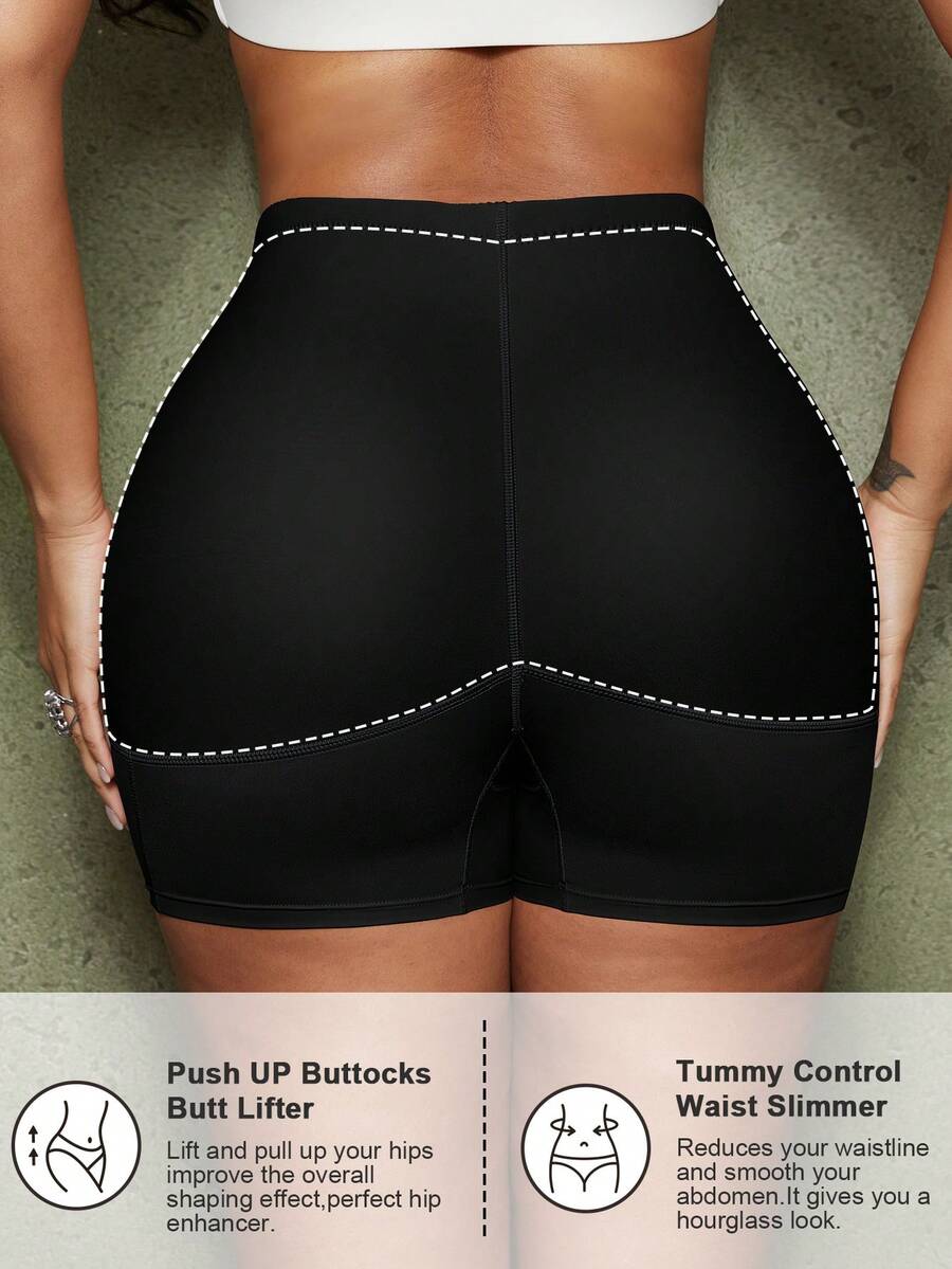 Women's waist cincher shapewear bottom featuring tummy control and padded hips.