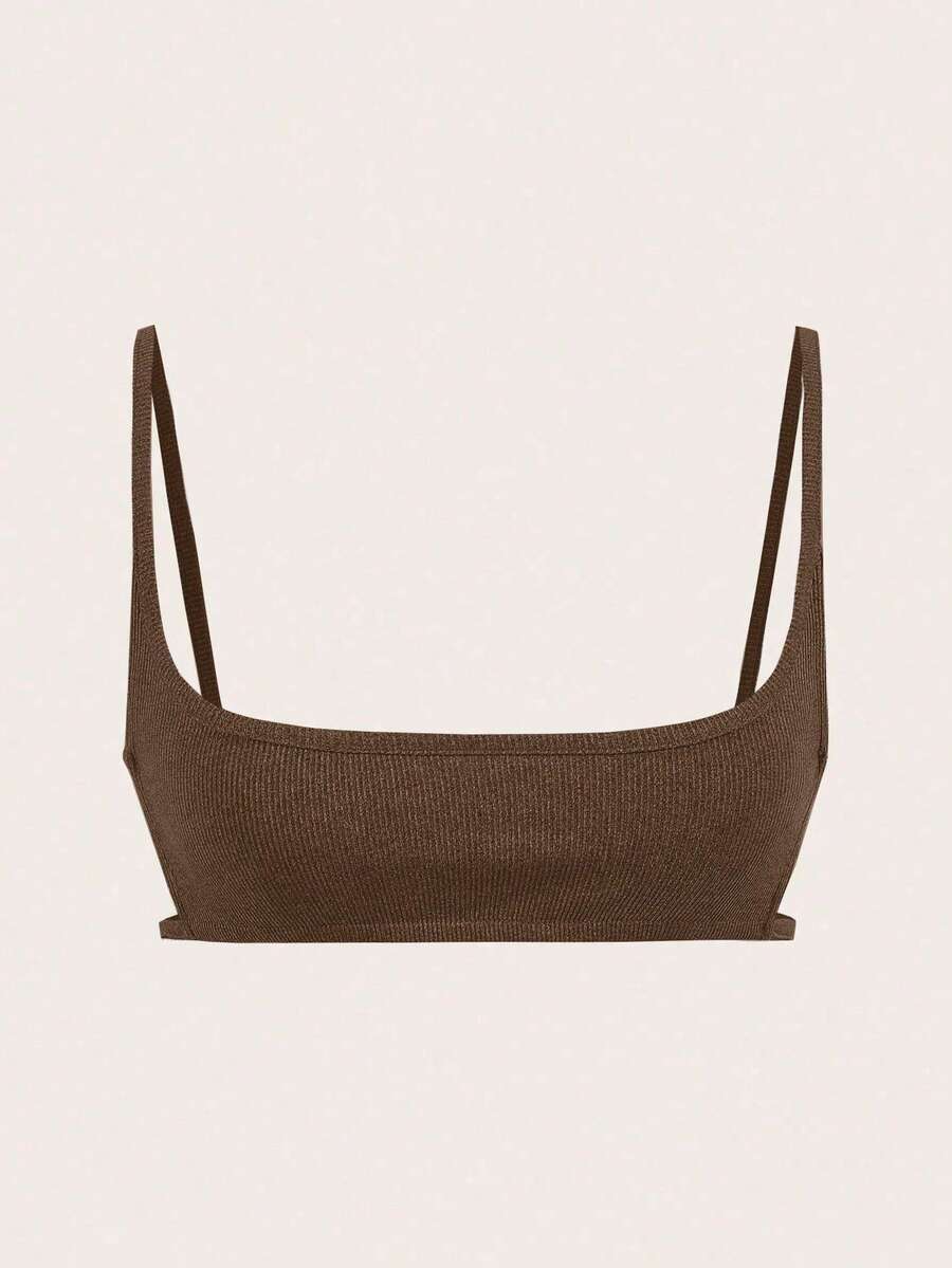 Women's black cropped camisole top with faux crocodile texture, backless spaghetti straps, and matching arm sleeves.