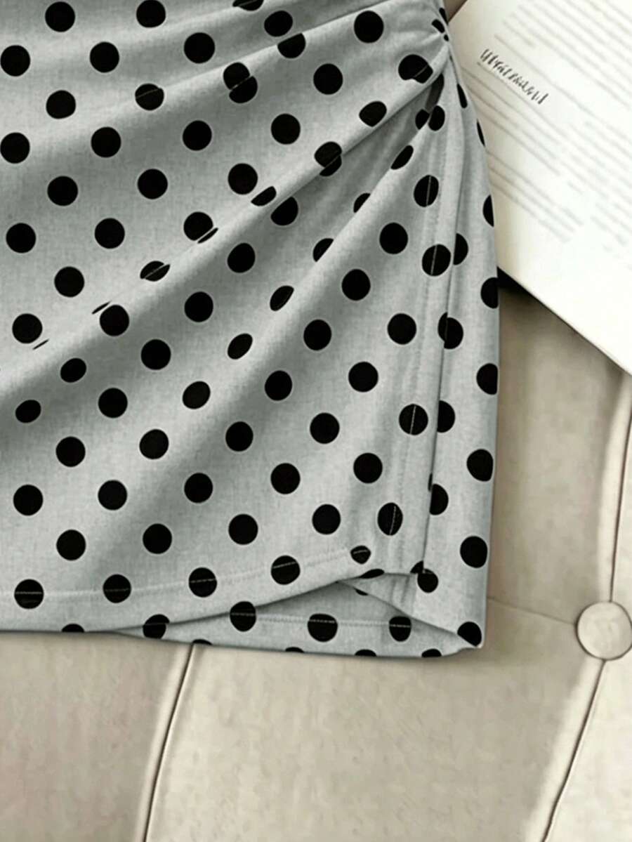 Women's short guipure lace skirt with lettuce trim and skinny mid-waist fit.