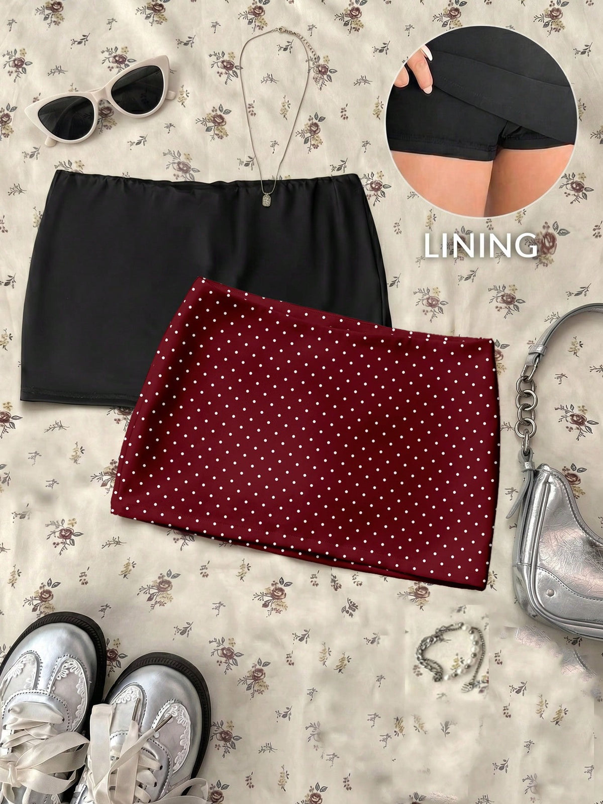 Women's low waist bodycon mini skirt 2-piece set in a casual Y2K style crafted from knitted fabric