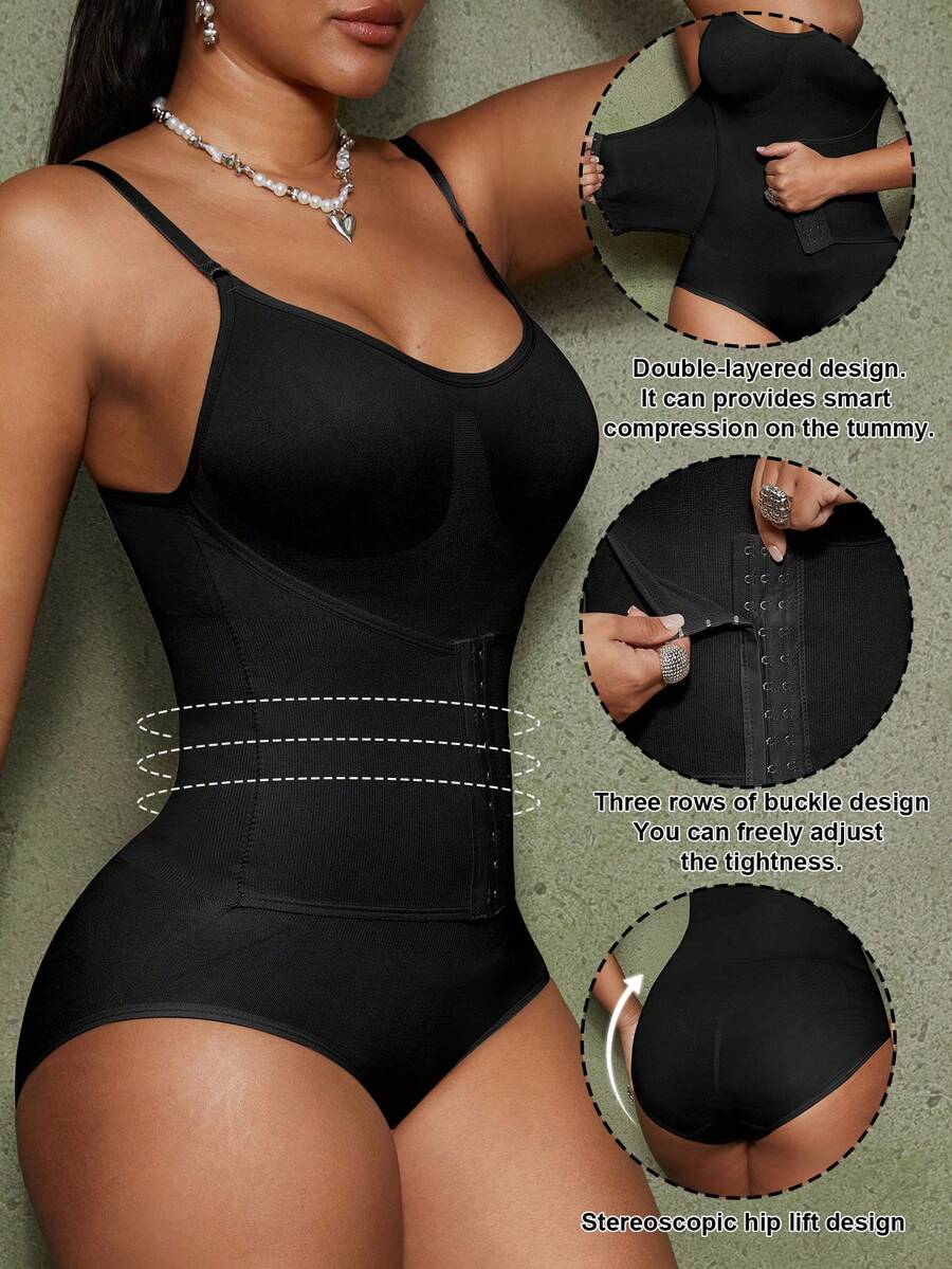 Black seamless shapewear shorts for women featuring high stretch tummy control fabric