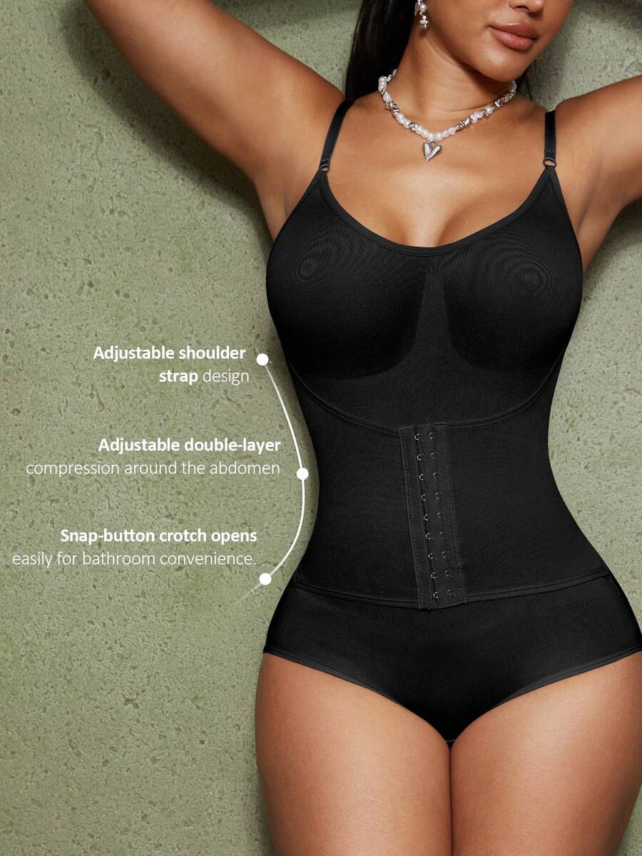 Black seamless shapewear shorts for women featuring high stretch tummy control fabric