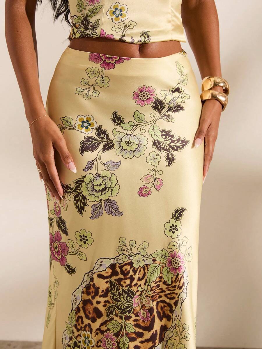 Women's black woven mermaid maxi skirt featuring a solid color design, mid waist, and 100% cotton fabric.