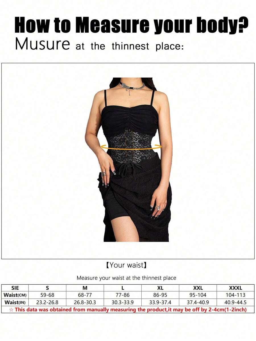Black lace-up waist cincher with grommet eyelets, baroque pattern, medium stretch, and wide belt design for women.