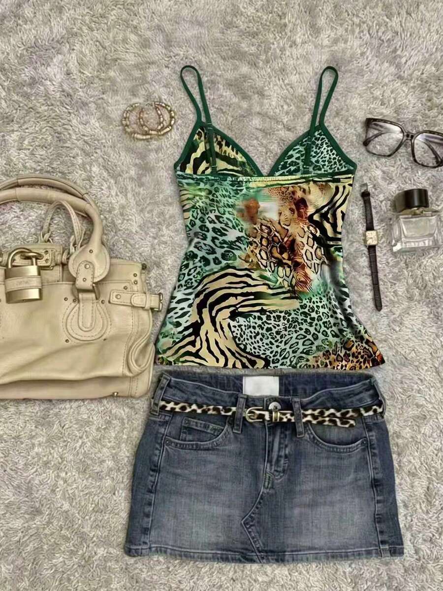 A women's solid slim fit camisole top with delicate contrast lace trim around the neckline and spaghetti straps.