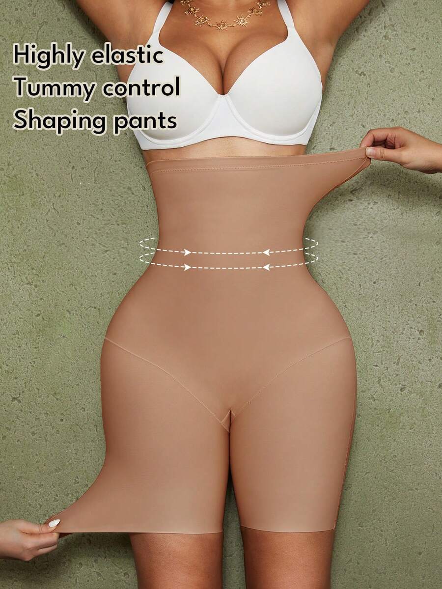 Women's high waist seamless shapewear shorts featuring strong tummy control and high stretch compression.