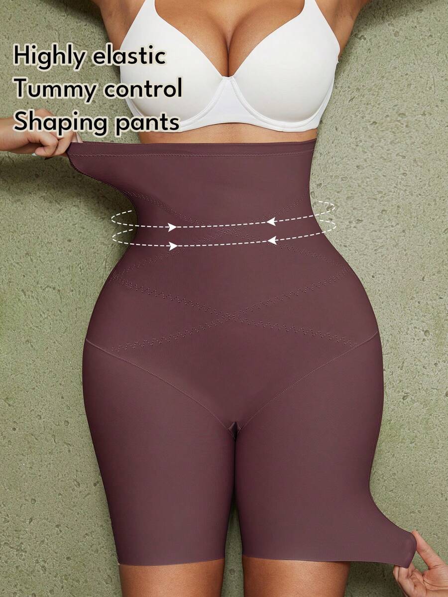 Women's high waist seamless shapewear shorts featuring strong tummy control and high stretch compression.