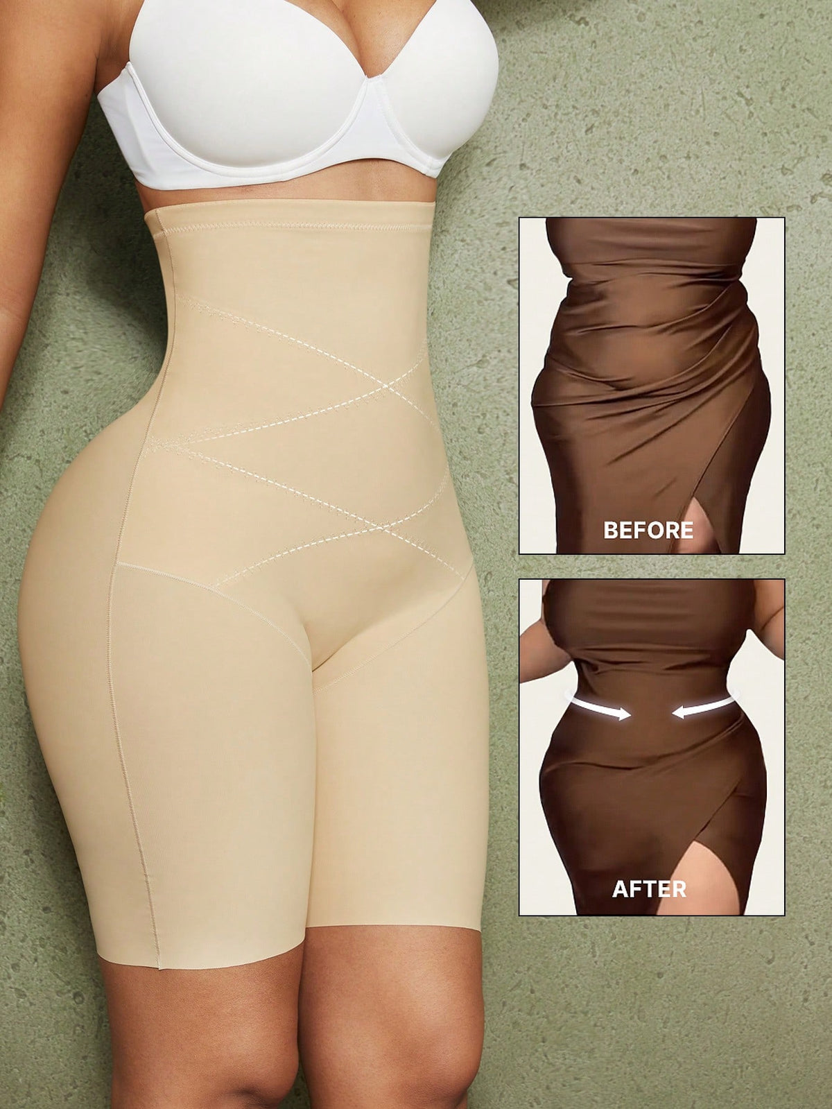 Women's high waist seamless shapewear shorts featuring strong tummy control and high stretch compression.