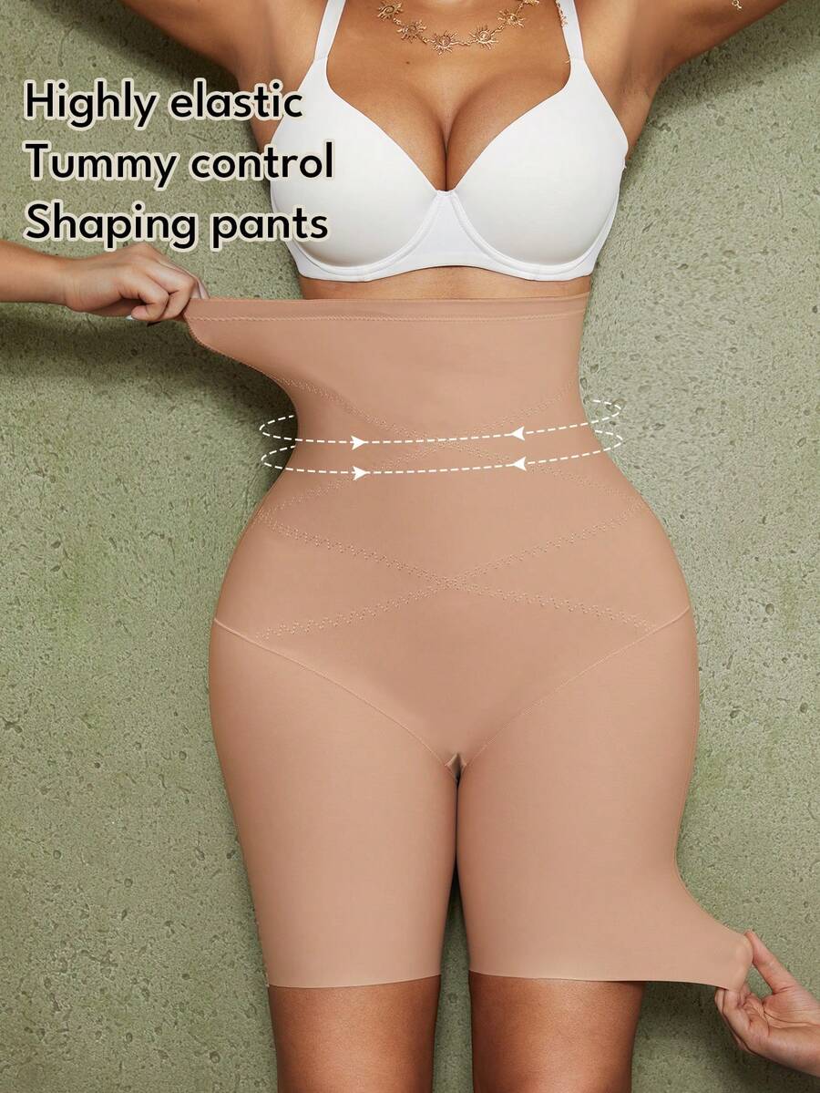 Women's high waist seamless shapewear shorts featuring strong tummy control and high stretch compression.