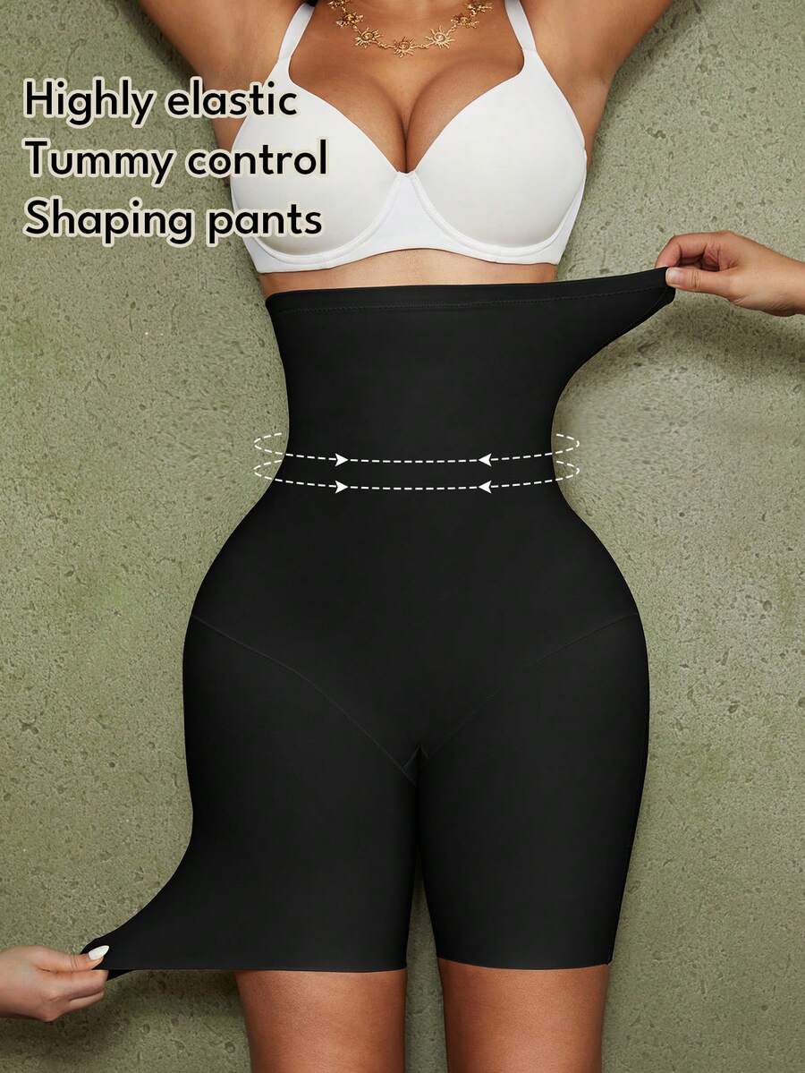 Women's high waist seamless shapewear shorts featuring strong tummy control and high stretch compression.