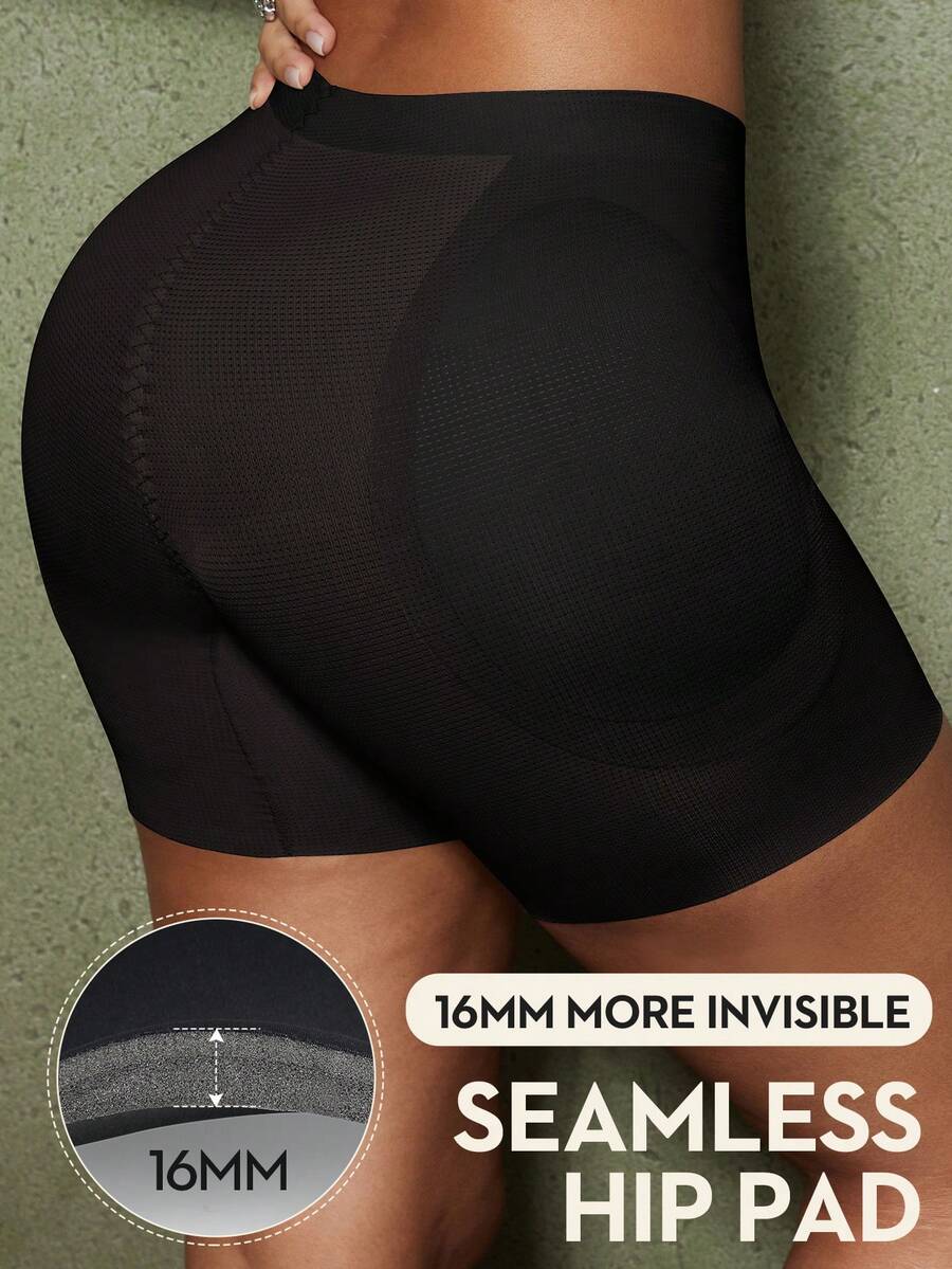 Apricot high-stretch women's butt lifting shapewear shorts with removable padded buttocks for tummy and waist control.