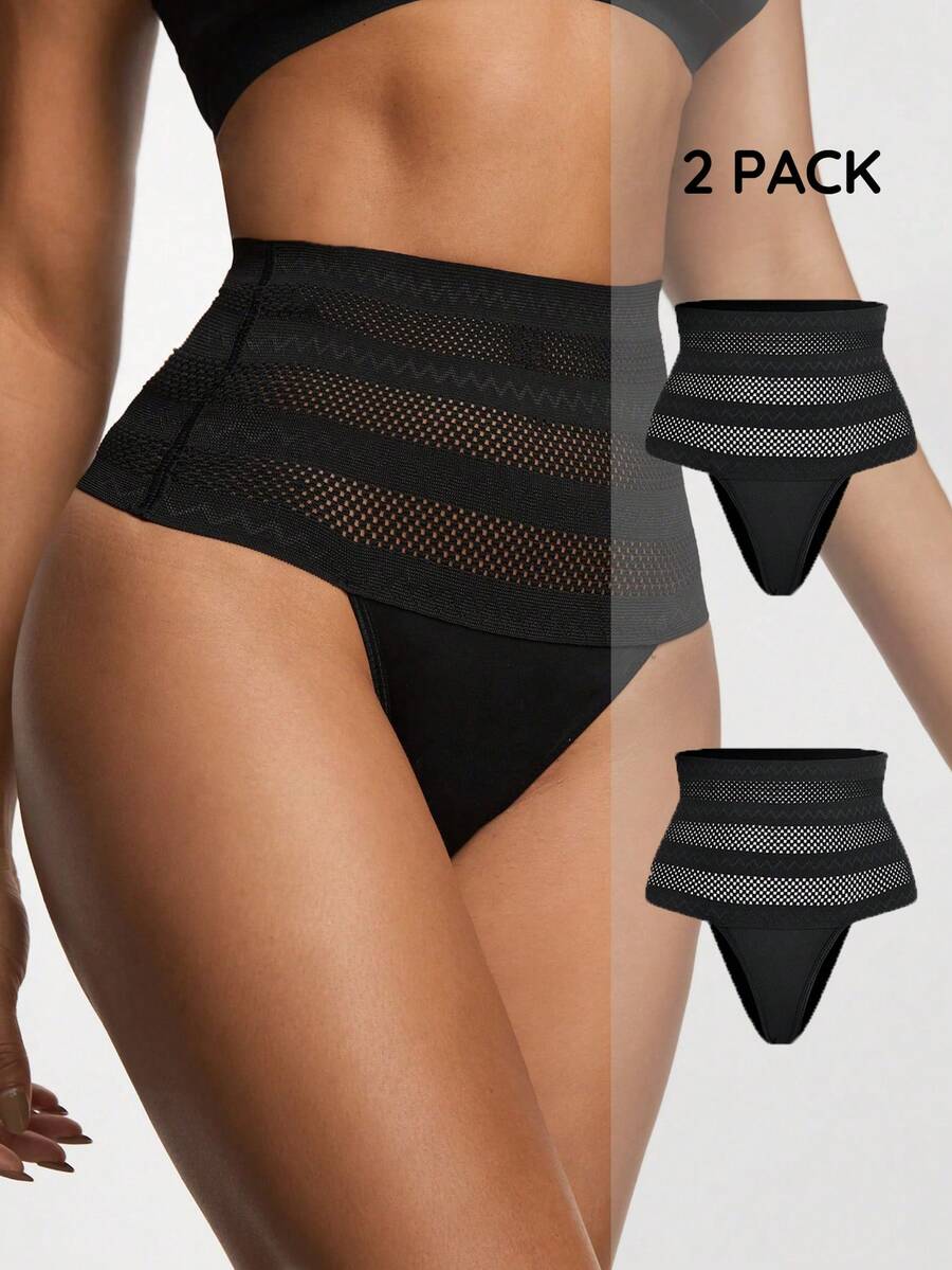 Women's apricot super high waist body shaping briefs featuring ultra light waist support and geometric pattern.