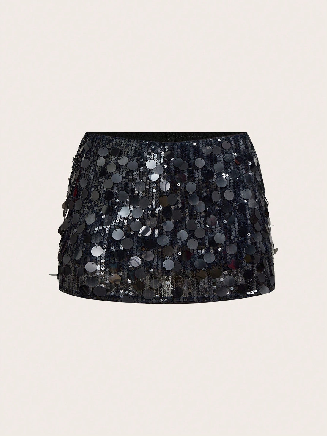 Women's sequin bodycon mini skirt featuring an ultra low waist, ruched detailing, zipper closure, and shimmering sequin design for party night out.