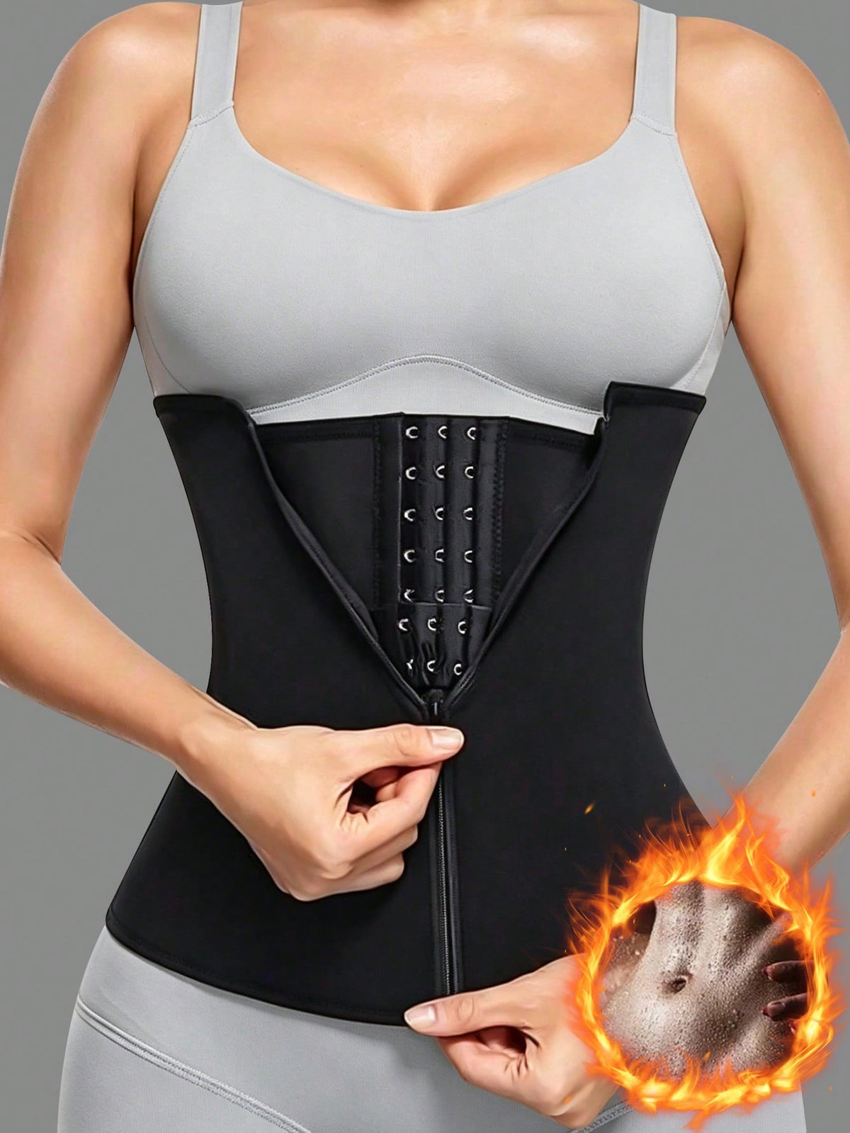 Black neoprene women's sports waist belt for fitness training and abdominal support
