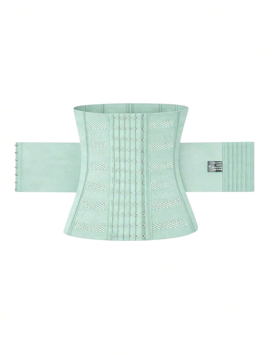 Black adjustable waist cincher shapewear for women made of high stretch knitted fabric for tummy and waist control.