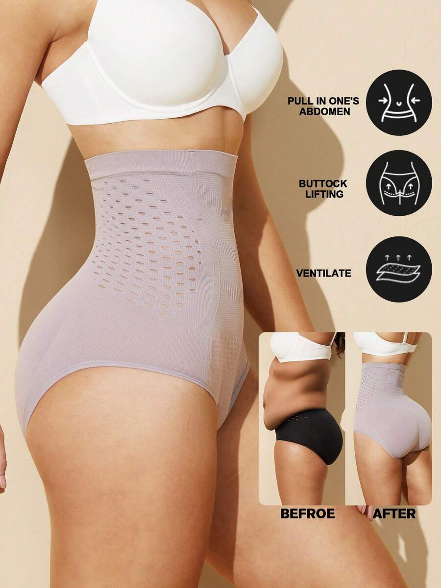 Black women's high waist seamless shaping jumpsuit featuring tummy control and short body shaper design.