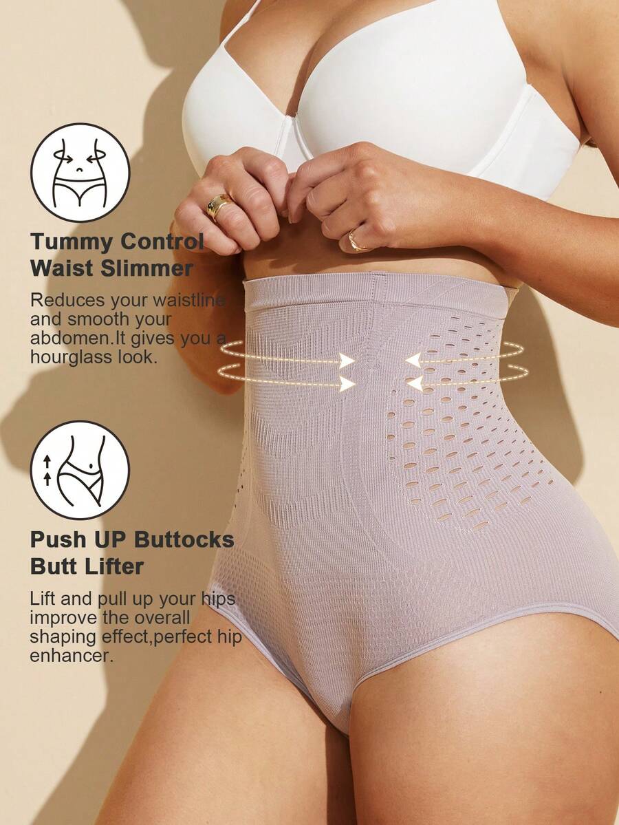 Black women's high waist seamless shaping jumpsuit featuring tummy control and short body shaper design.