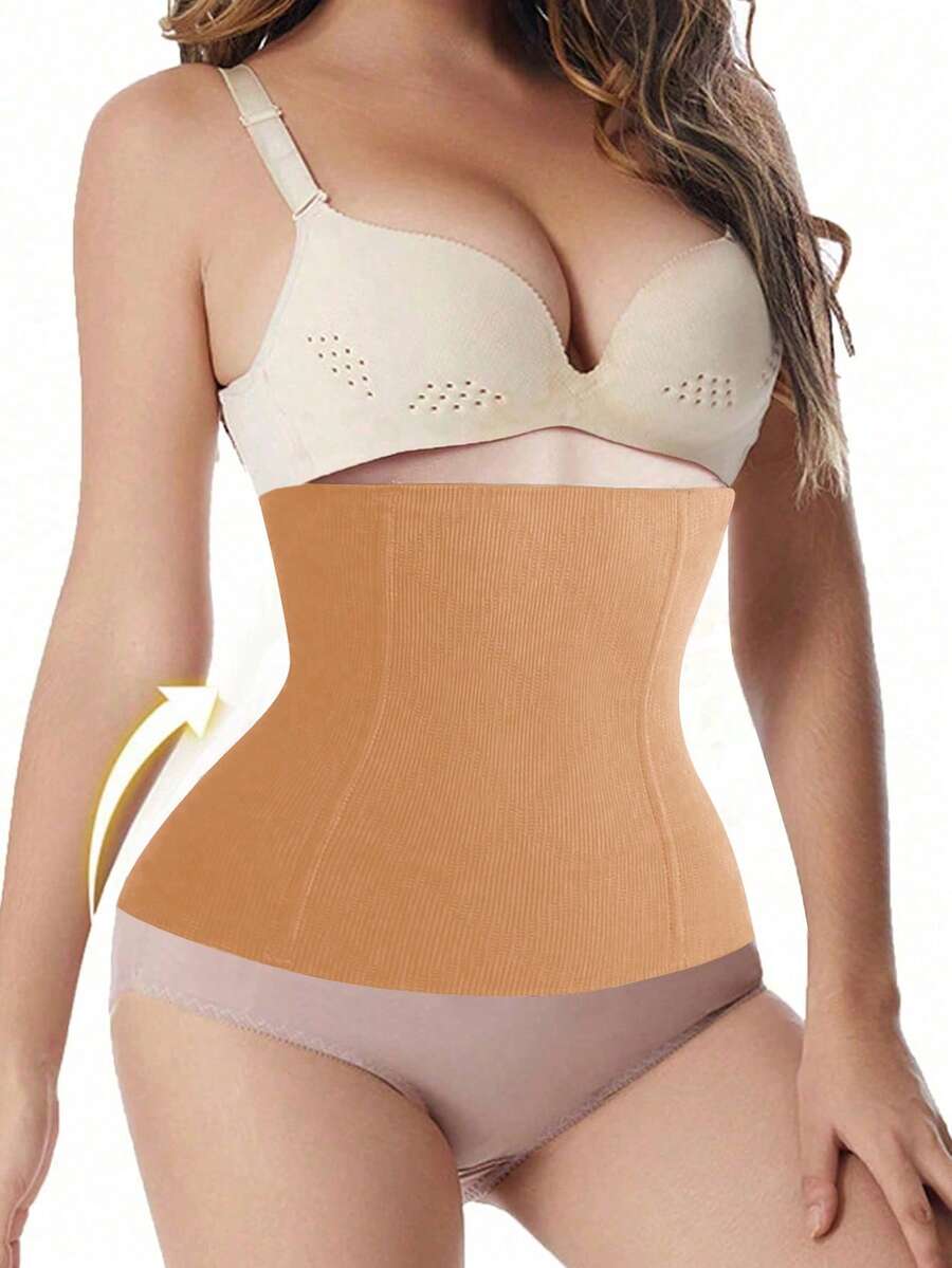 Black women's seamless waist cincher belt for waist support and daily wear.