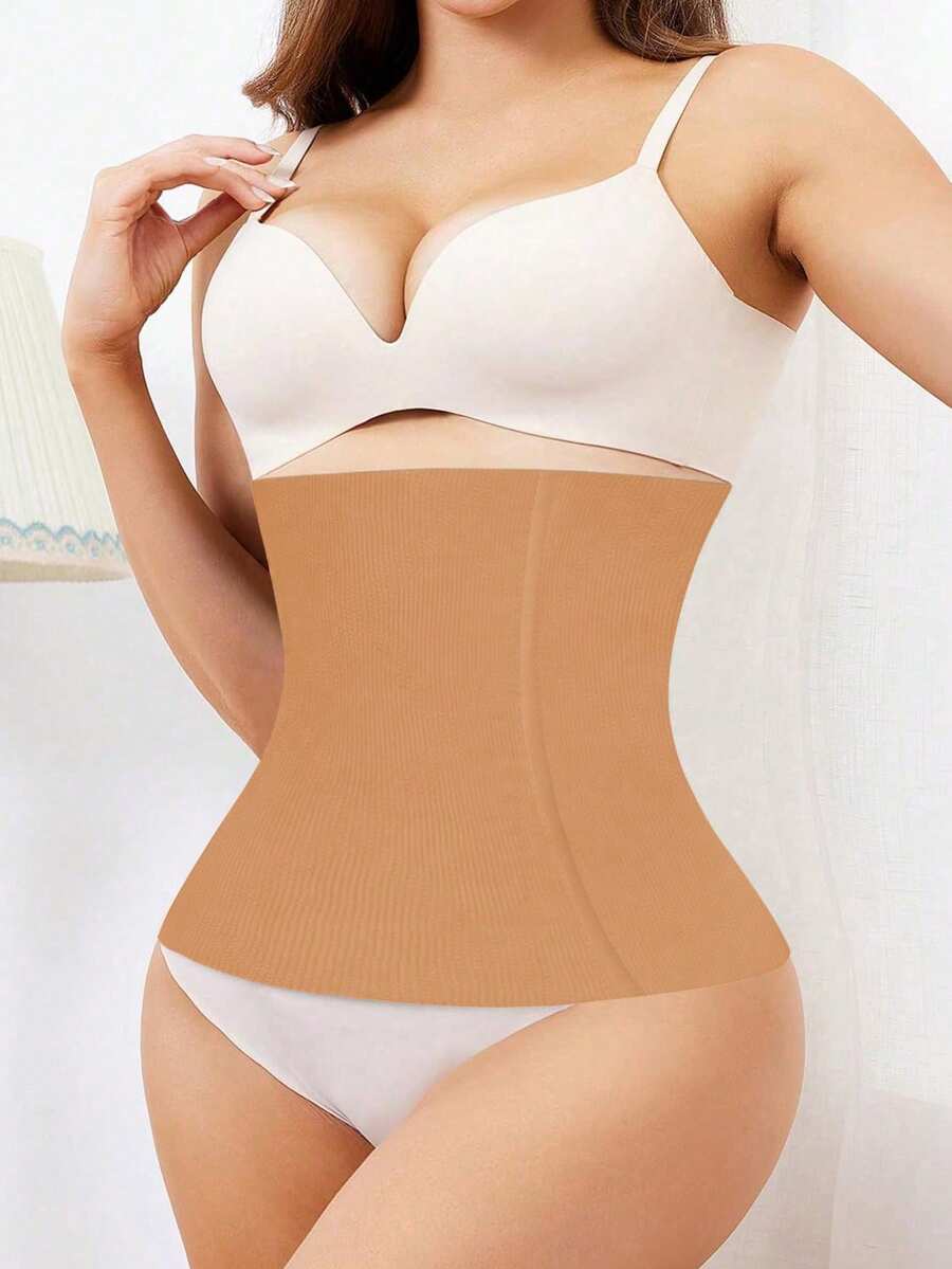 Black women's seamless waist cincher belt for waist support and daily wear.