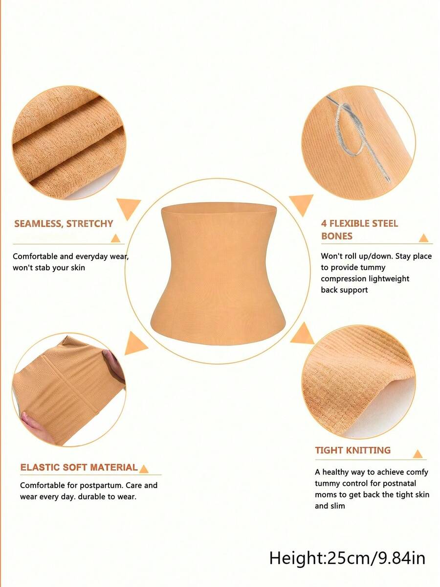 Black women's seamless waist cincher belt for waist support and daily wear.