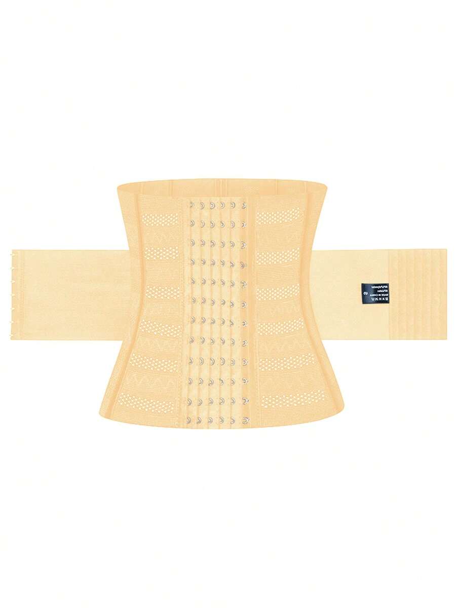Black adjustable waist cincher shapewear for women made of high stretch knitted fabric for tummy and waist control.