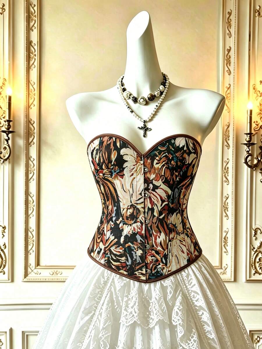 Women’s strapless lace-up crop top with a sweetheart neckline, backless design, and slim fit for elegant night-out or party styling.