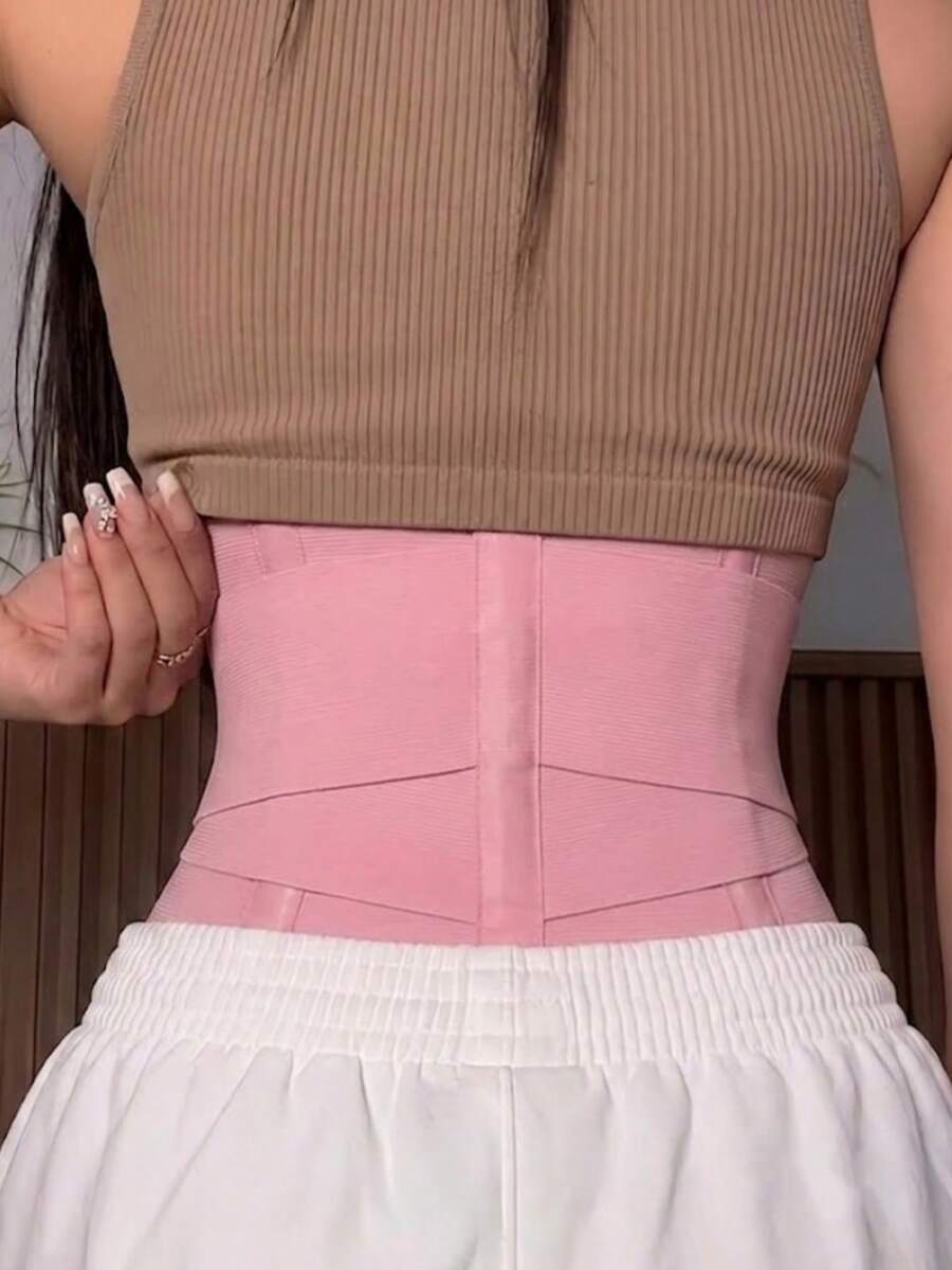 Women's high compression waist trainer and abdominal shaper belt designed for tummy support and daily wear.