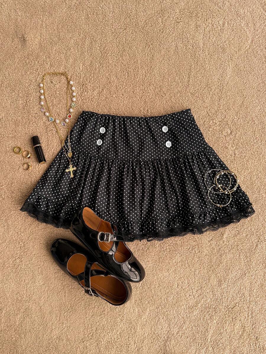 Women's plain black ultra low waist bodycon mini skirt with frill detailing in knitted stretch fabric.