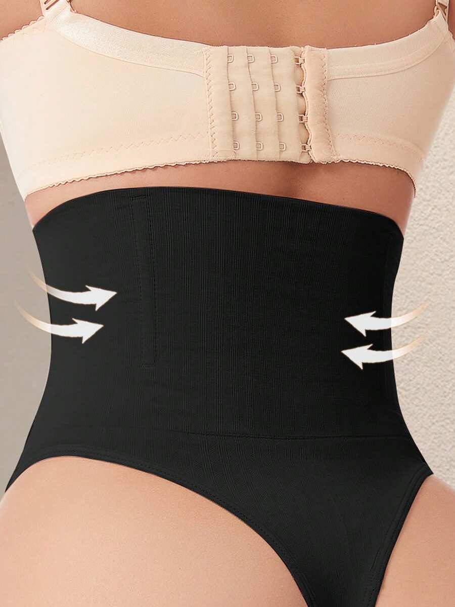 Apricot high waist seamless shaping panties for women displaying tummy control design.