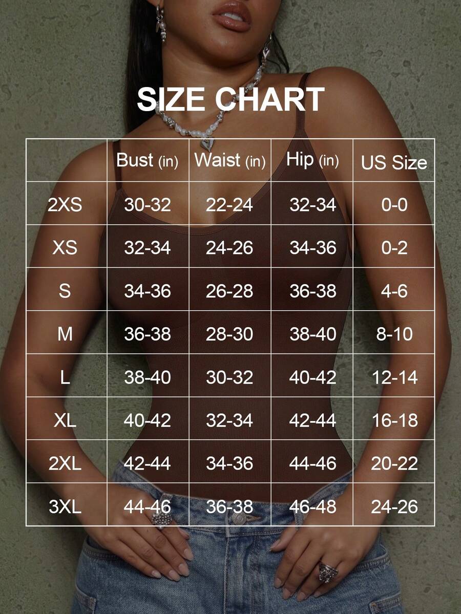 Brown seamless shapewear bodysuit featuring backless design, thong bottom, non-removable padding, and high-stretch fabric for tummy and waist control.