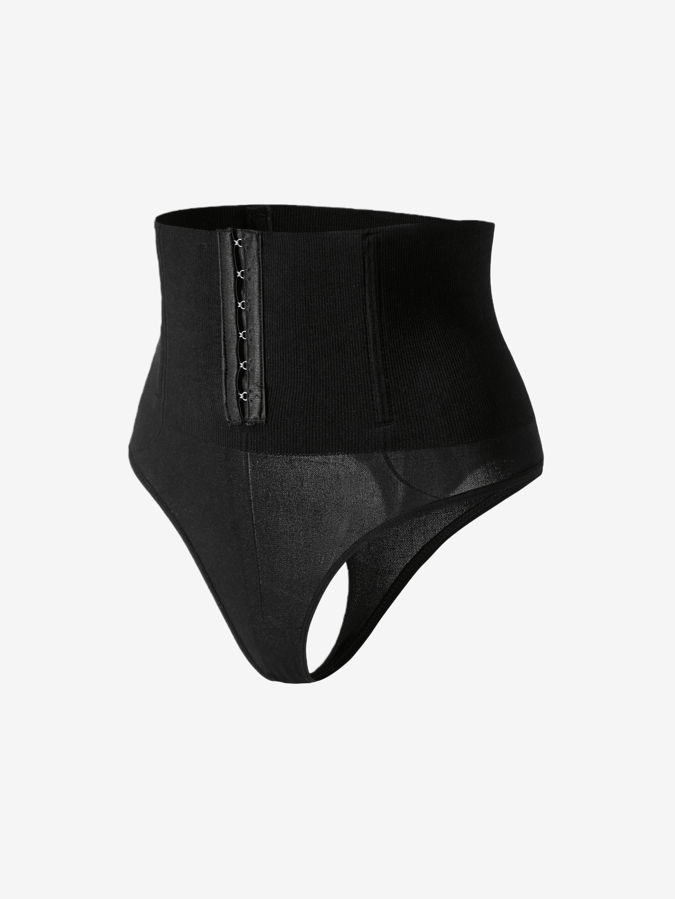 Women's high waist tummy control shaping briefs with hook-and-eye closure and strong stretch support