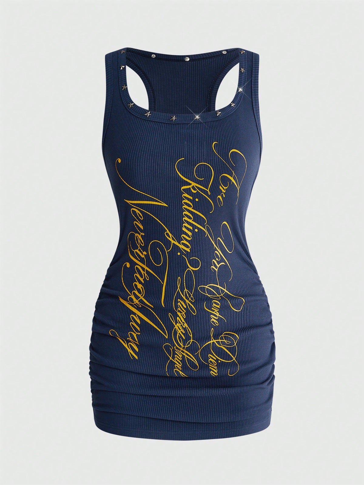 Army green short sleeve ruched bodycon mini dress for women featuring a scoop neckline and slim fit pencil hem.