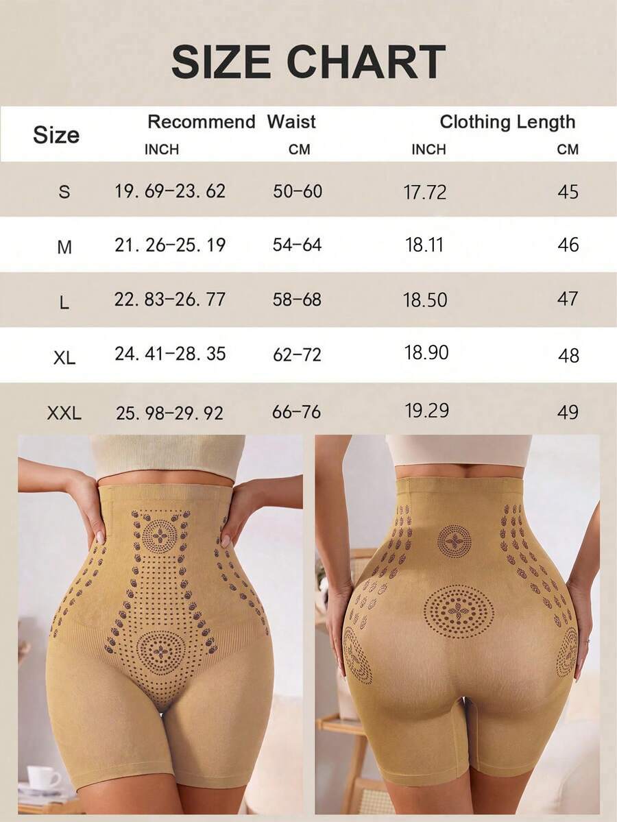 Dusty blue high waist seamless shaping panties for women featuring plain knitted fabric design for tummy and waist control.