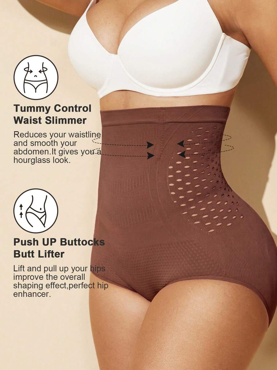Black women's high waist seamless shaping jumpsuit featuring tummy control and short body shaper design.
