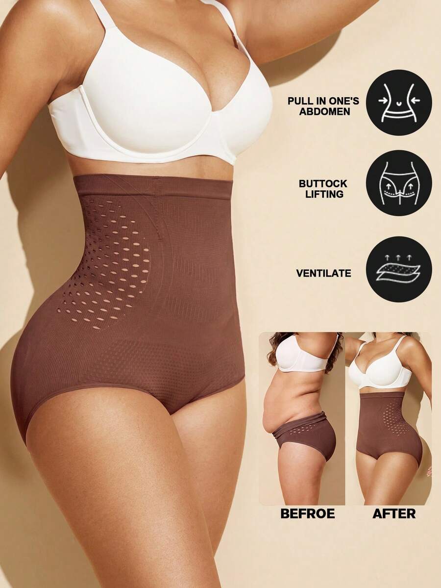 Black women's high waist seamless shaping jumpsuit featuring tummy control and short body shaper design.