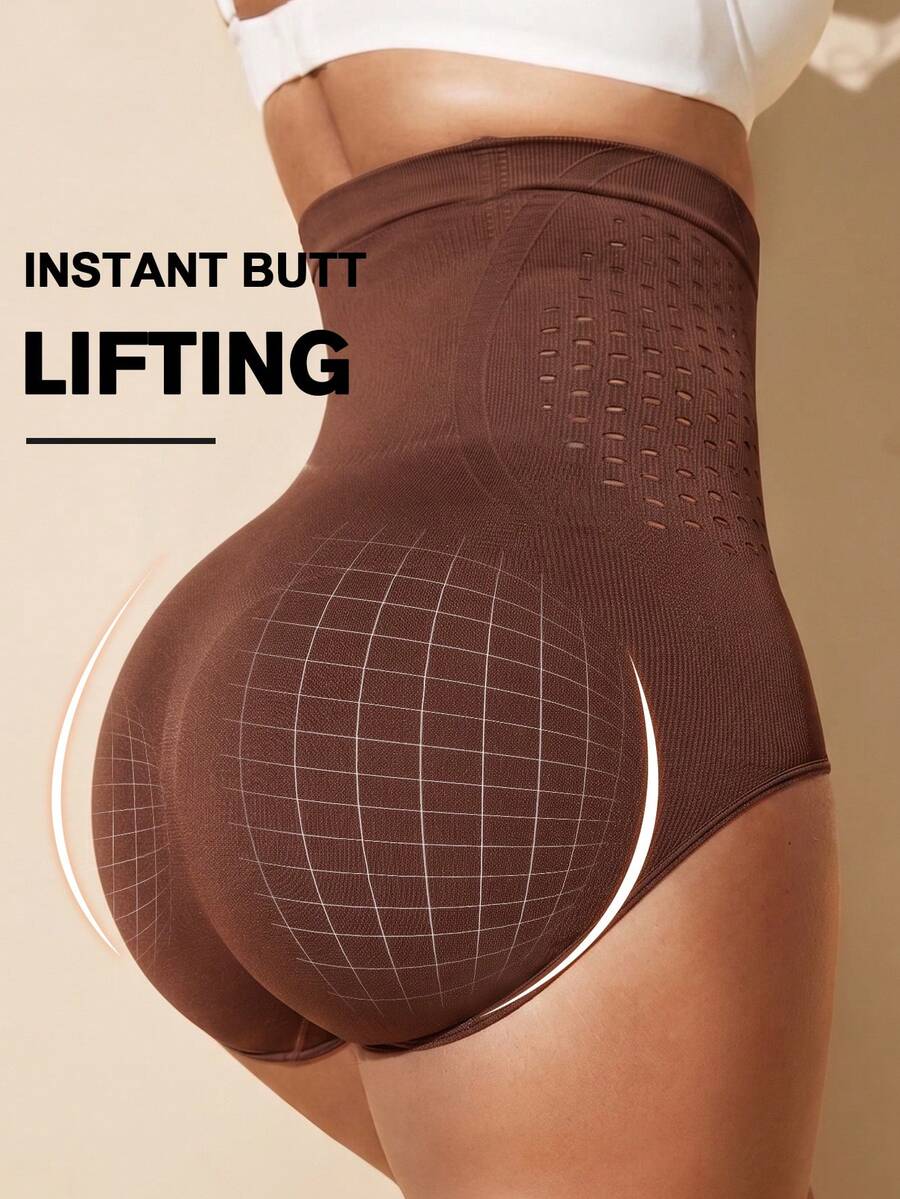 Black women's high waist seamless shaping jumpsuit featuring tummy control and short body shaper design.