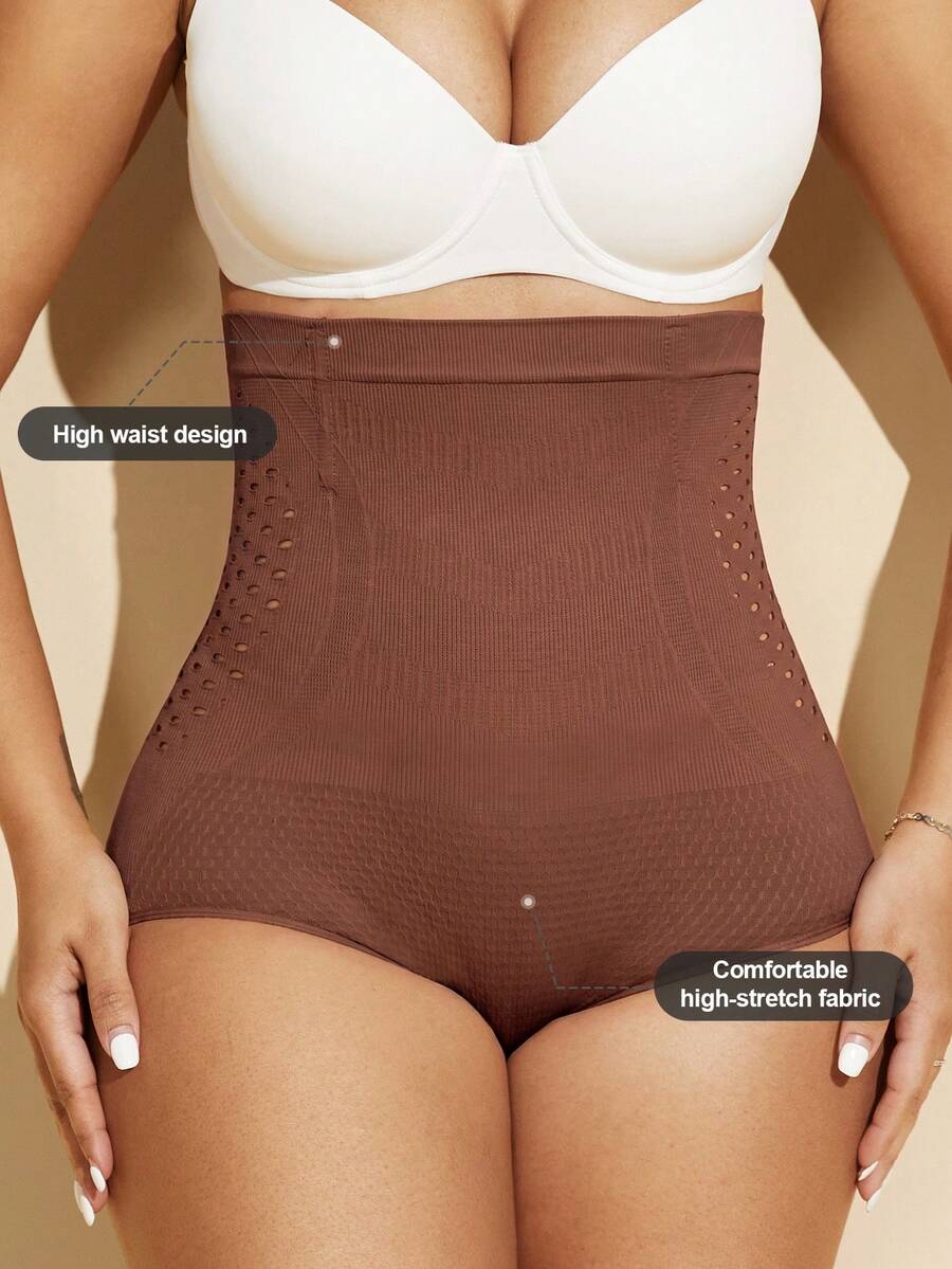 Black women's high waist seamless shaping jumpsuit featuring tummy control and short body shaper design.