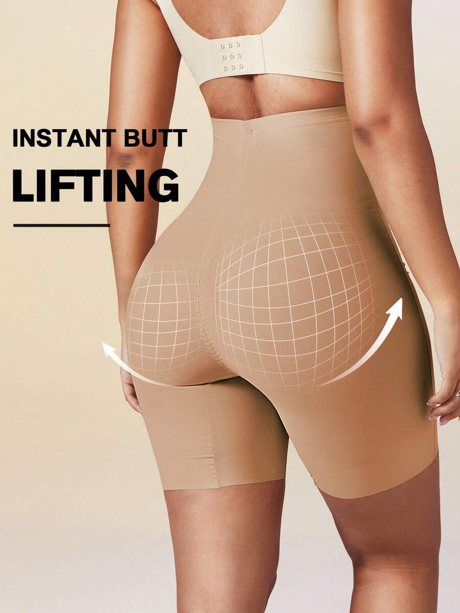 Women's high waist seamless shapewear shorts featuring strong tummy control and high stretch compression.