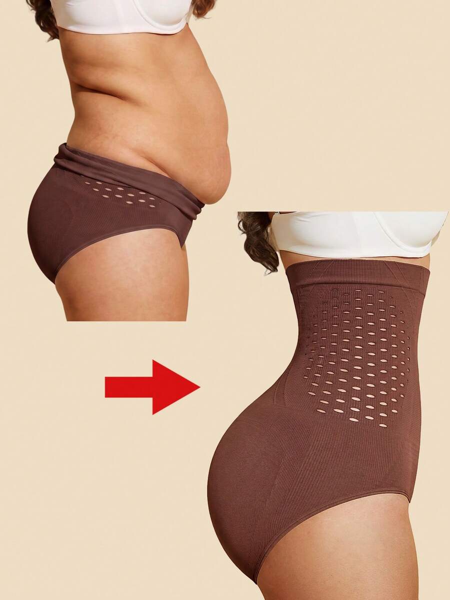 Black women's high waist seamless shaping jumpsuit featuring tummy control and short body shaper design.