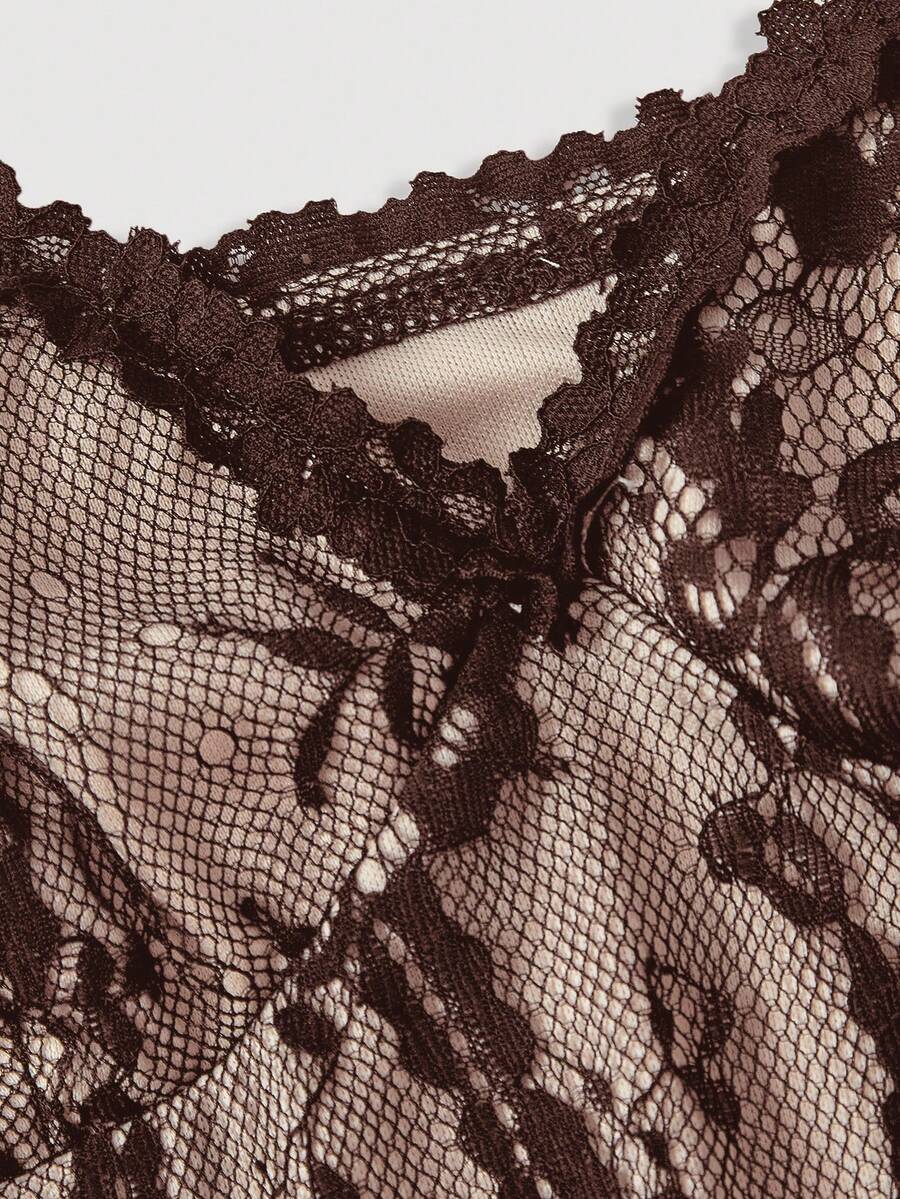 Skyraze women's lace waist-cinching cami dress featuring spaghetti straps, a high waist, and slim fit design.
