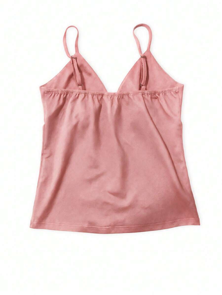 Women's slim fit spaghetti strap cami top featuring a tropical hibiscus floral graphic print.