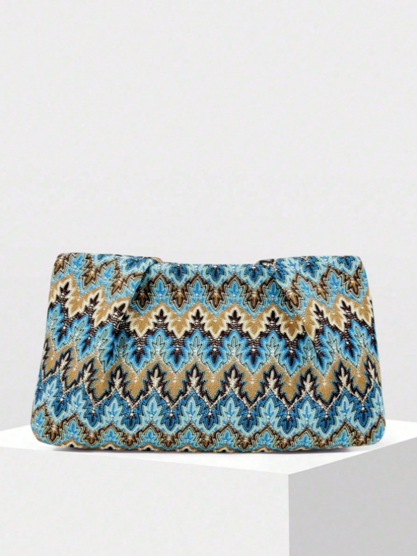 1pc Rainbow Color Woven Clutch Bag, Minimalist & Fashionable, Suitable For Casual/Daily Use, Woven Bag