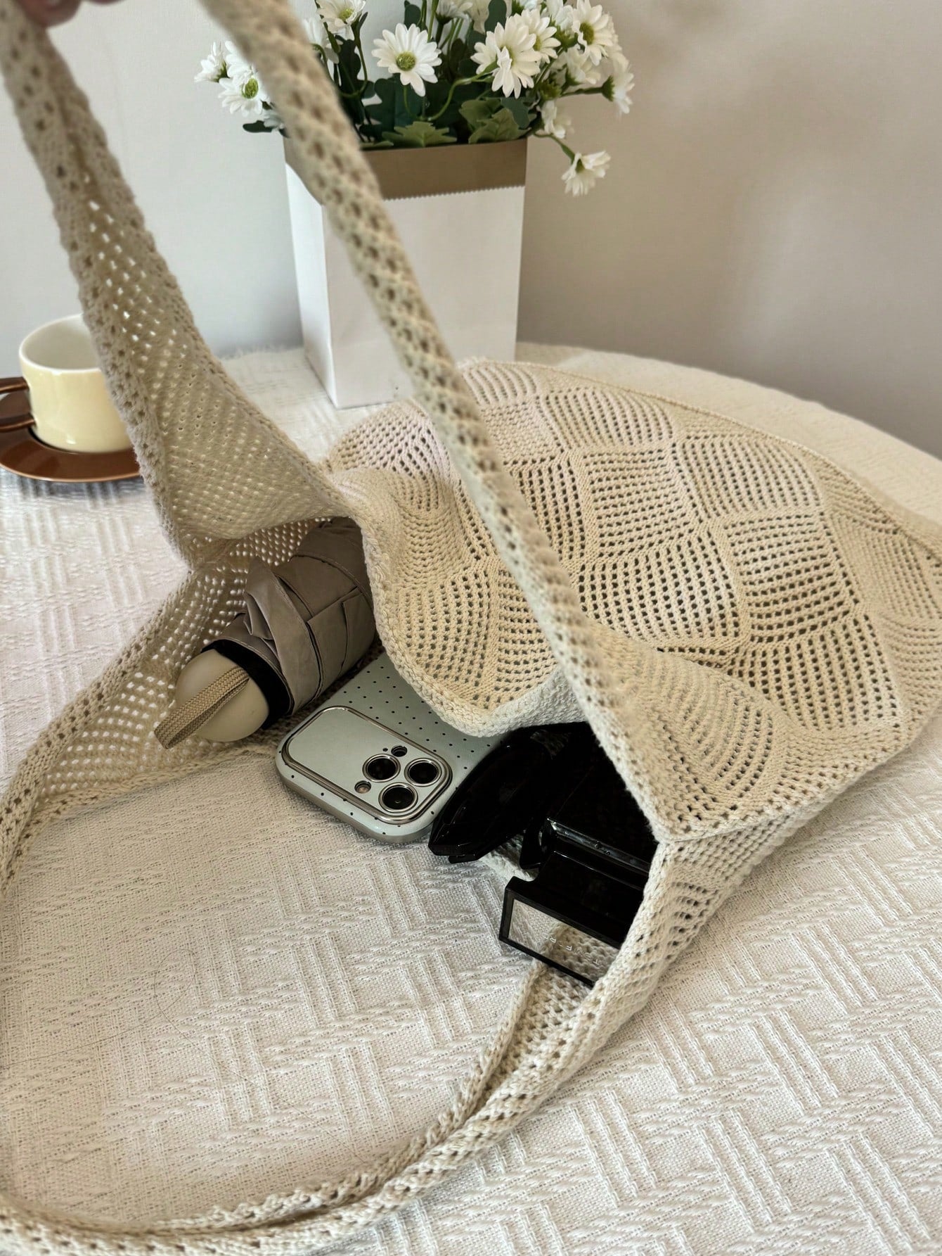 Summer Vacation Beach Bag, Large Capacity Tote Bag, Fashionable & Elegant Women's Shoulder Bag
