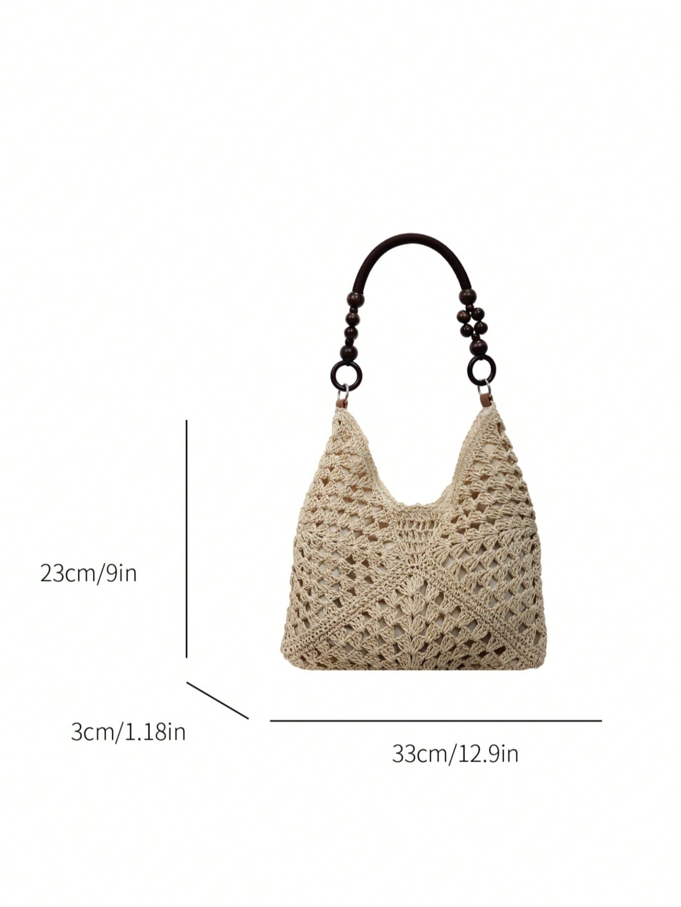 Handmade Crochet Hollow Straw Bag, Patchwork Large Capacity Shoulder Bag, Bohemian Contrast Color Straw Bag, Casual Versatile Women Bag, Slouchy Woven Bag, Summer Beach Vacation Straw Bag, Commute & Travel Dual-Use Women Bag, Can Fit , Gift For Women